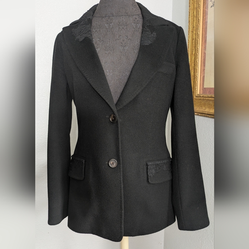 90s Cashmere and Silver Lace Blazer